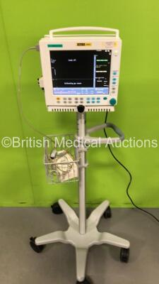 Datex-Ohmeda Compact Anaesthesia Monitor on Stand with E-PRESTN Multiparameter Module with SPO2, T1-2, P1-2, NIBP and ECG Options, Datex-Ohmeda E-CO Gas Module and D-Fend Water Trap (Powers Up) S/N 6445354*