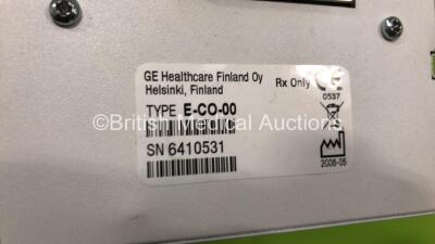 Datex-Ohmeda Compact Anaesthesia Monitor on Stand with E-PRESTN Multiparameter Module with SPO2, T1-2, P1-2, NIBP and ECG Options, Datex-Ohmeda E-CO Gas Module and D-Fend Water Trap (Powers Up) S/N 6445354* - 4