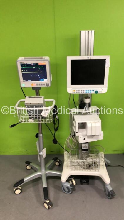 1 x Mindray iPM10 Patient Monitor on Stand with T1, T2, SPO2, ECG and NIBP Options, 1 x Sony UP-D897 Digital Graphic Printer and 1 x GE Monitor on Stand with Module Rack and DIS Module (Powers Up) *S/N DTJ41222119*