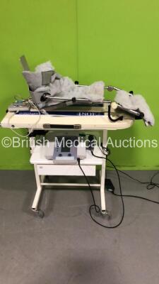 QAL Medical Ortho Agility 480E CPM Unit on Table with Enraf Nonius Sonopuls 492 Therapy Unit with Handpiece (Powers Up)