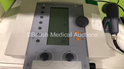 QAL Medical Ortho Agility 480E CPM Unit on Table with Enraf Nonius Sonopuls 492 Therapy Unit with Handpiece (Powers Up) - 2