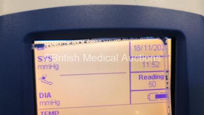3 x Welch Allyn Spot Vital Signs LXi Patient Monitors on Stands with 3 x AC Power Supplies and 2 x SpO2 Leads/Sensors (All Power Up with 1 x Damaged Display - See Photo) - 5