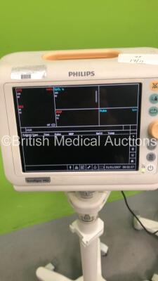 2 x Philips SureSigns VS3 and 1 x Philips SureSigns VM4 Patient Monitors on Stands (All Power Up - See Photos for Options) - 6