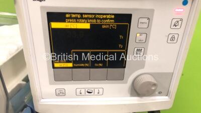 Drager Caleo Infant Incubator *Software Version - 2.11* with Mattress (Powers Up, Damaged Casing and Missing Covers - See Photos) - 2