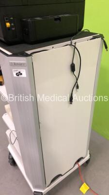 Stack Trolley with Kodak Printer, HMAHE MC2020 Digital Video Camera Control Unit and Camera Head, 1 x Dyonics Camera Head, Perkin Elmer Cermax Xenon Fiber-Optic Light Source and Laryngoscope Processor (All Powers Up) *S/N 08BXL3000D1738* - 5