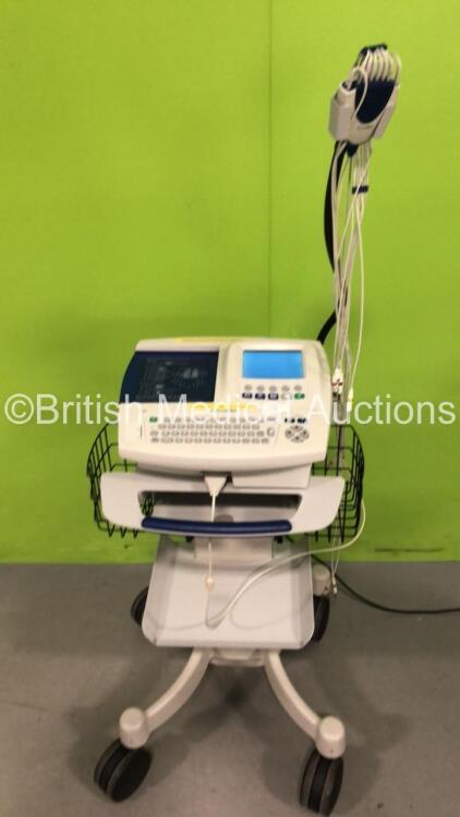 Welch Allyn CP200 ECG Machine on Stand with 10 Lead ECG Leads (Powers Up)