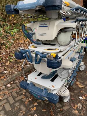 3 x Stryker Transfer Trolleys (Damaged Hand Rails and Wheels - See Pictures) - 4