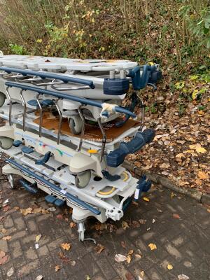 3 x Stryker Transfer Trolleys (Damaged Hand Rails and Wheels - See Pictures) - 5