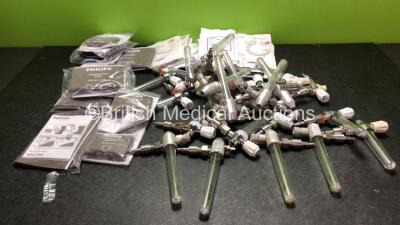 Mixed Lot Including BP Cuffs, Disposable SpO2 Sensors and Valves