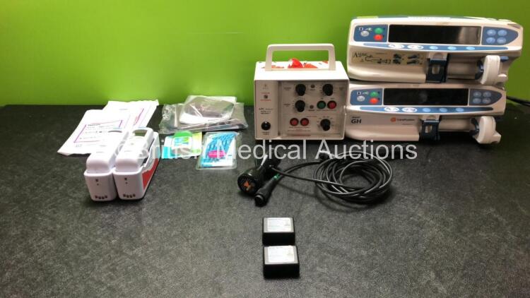 Mixed Lot Including 1 x Carefusion Alaris GH Infusion Pump (Powers Up with Alarm) 2 x Physiomed Service Universal Tens Testers, 1 x Asena GH Pump (Powers Up with Sensor Fault) 2 x Braun Ear Thermometers with Base Units, 1 x EMS 1.1 Transducer / Probe, 1 x