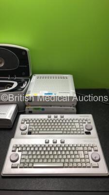 Siemens Docking Station with 3 x Siemens Unity 2 Audiometers and 2 x Siemens Unity 2 Keyboards (Powers Up, Keyboard with Missing Keys-See Photo) *SN 857872, 857833, 02177, 02174, 868526, 884867* - 3