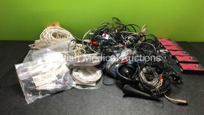 Mixed Lot Including Patient Monitoring Cables, Audiometry Connecting Cables and Headphones and Adder Link Connection Boxes