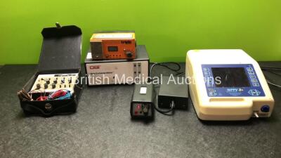 Mixed Lot Including 1 x Nippy 3+ Ventilator (Powers Up with Damage-See Photo) 1 x DSI Data Metrix Unit with 1 x AC Power Supply (No Power) 1 x AWQ 104B Tens Machine (No Power) 1 x Crowcon Triple Unit