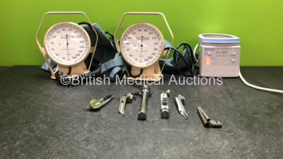 Mixed Lot Including 2 x Accoson Sphygmomanometers, 2 x Laryngoscope Handles with 5 x Blades and 1 x Fisher & Paykel MR850AEK Respiratory Humidifier Unit (Powers Up) *SN 071128024230* *W*