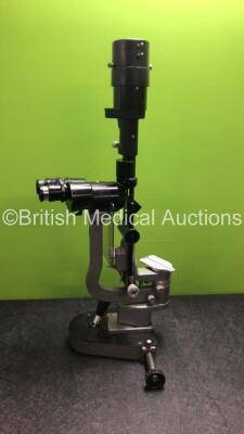 Haag Streit Bern B900 Slit Lamp (Untested Due to Missing Power Supply with Damage to Runner Wheel-See Photos)