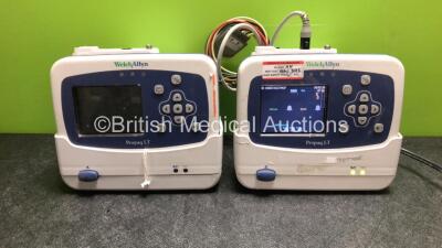 2 x Welch Allyn Propaq LT Patient Monitors with 2 x Docking Stations and 1 x 5 Lead ECG Lead (Both Power Up when Tested with Stock Power Supply-Power Supply Not Included) *SN KA020360, KA020359*