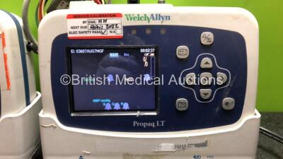 2 x Welch Allyn Propaq LT Patient Monitors with 2 x Docking Stations and 1 x 5 Lead ECG Lead (Both Power Up when Tested with Stock Power Supply-Power Supply Not Included) *SN KA020360, KA020359* - 2