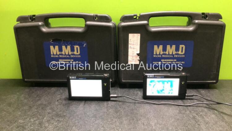 2 x Micro Medical Devices Ref AP2000 Palm Scan Units with 2 x AC Power Supplies (Both Power Up) *SN 6224, 6225*