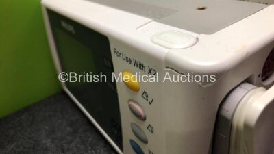 2 x Philips IntelliVue X2 Handheld Patient Monitors Including ECG, SpO2, NBP, Press and Temp Options with 2 x Philips M4607A Batteries (Both Power Up, Both with Damaged and 1 Flat Battery-See Photos) - 5