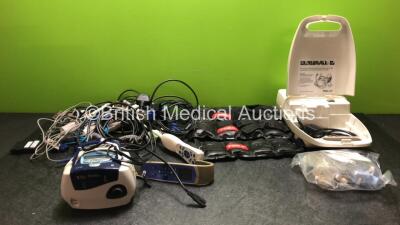 Mixed Lot Including 3 x York Wrist / Ankle Weights, 1 x ResMed Escape II CPAP Unit, 1 x Philips Porta Neb Nebulizer and Various Connection Leads and Trigger Switches