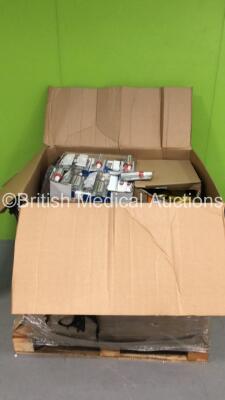 Pallet of Consumables Including Safety Spectacles, Sharps Bins and Peak Flow Meters (Out of Date)