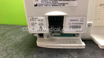 GE Datex Ohmeda B30 Patient Monitor with 1 x GE N-FC-00 Gas Module with Mini D-fend Water Trap and 1 x GE E-PSMPW Module Including ECG, NIBP, SpO2, T1, T2, P1 and P2 Options and 1 x P1/P2 Lead, 1 x SpO2 Connection Lead with 1 x SpO2 Finger Sensor and 1 x - 6