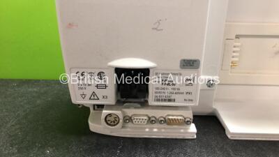 GE Datex Ohmeda FM Light Patient Monitor with 1 x GE N-FC-00 Gas Module with Mini D-fend Water Trap and 1 xGE E-PSMP Module Including ECG, NIBP, SpO2, T1, T2, P1 and P2 Options (Powers Up) *SN 6100876, 6528940, 6514247* - 12