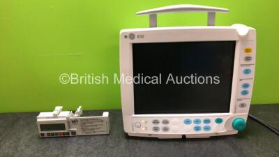 Mixed Lot Including 1 x GE B30 Patient Monitor (Hold Power with Blank Display Screen-See Photo) 1 x CME Medical T34 Ambulatory Syringe Pump (No Power when Tested with Damaged Screen-See Photo) *SN S93165, SF312466528WA*