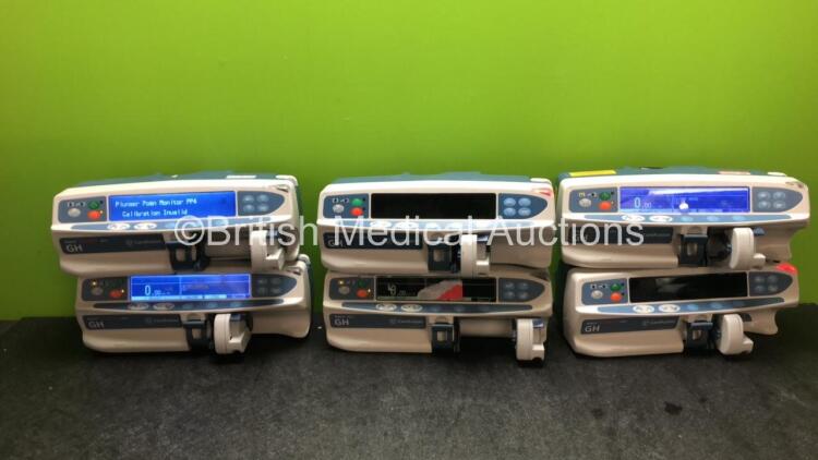 6 x Carefusion Alaris GH Syringe Pumps (4 Power Up with Service Required Message, 1 with Error, 1 No Power) *SN 270008706, 270008910, 270042133, 135150154, 270008906, 270008905*