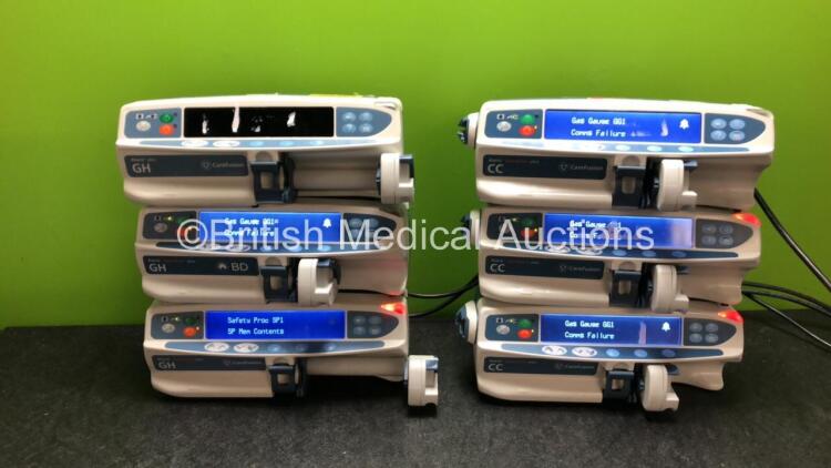 3 x Carefusion Alaris GH Syringe Pumps (2 Power Up with Faults, 1 No Power) 3 x Carefusion Alaris CC Infusion Pumps (All Power Up with Faults) *SN 135150175, 270053161, 270008651, 370025028, 370025035, 370025033*