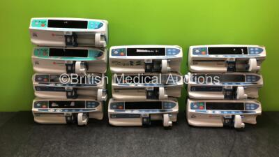 Job Lot of Pumps Including 2 x Carefusion Alaris PK Syringe Pumps (Both Power Up with Service Message) 2 x Carefusion Alaris CC Infusion Pumps (Both Power Up with Service Message) 3 x Cardinal Health Alaris GH Syringe Pumps (All Power Up, 2 with Failure 