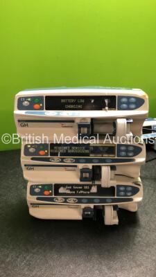 Job Lot of Pumps Including 2 x Carefusion Alaris PK Syringe Pumps (Both Power Up with Service Message) 2 x Carefusion Alaris CC Infusion Pumps (Both Power Up with Service Message) 3 x Cardinal Health Alaris GH Syringe Pumps (All Power Up, 2 with Failure - 4