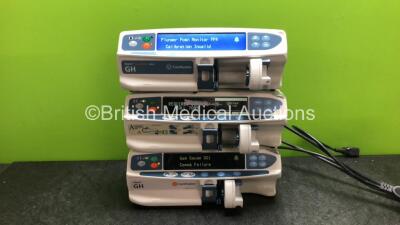 Job Lot of Pumps Including 2 x Carefusion Alaris PK Syringe Pumps (Both Power Up with Service Message) 2 x Carefusion Alaris CC Infusion Pumps (Both Power Up with Service Message) 3 x Cardinal Health Alaris GH Syringe Pumps (All Power Up, 2 with Failure - 5