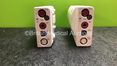 2 x Philips M3001A Modules Including ECG, SpO2, NBP, Temp and Press Options *SN 451261013061, 451261013081*