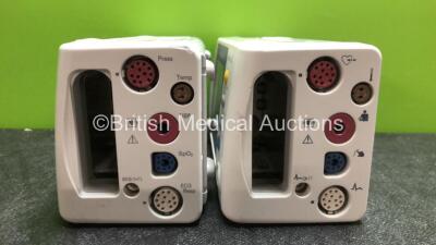 2 x Philips IntelliVue X2 Handheld Portable Patient Monitors Including ECG, SpO2, NBP, Press and Temp Options (Both Power Up when tested with Stock Batteries-Batteries Not Included) *SN DE466G4489, DE03797502* - 4