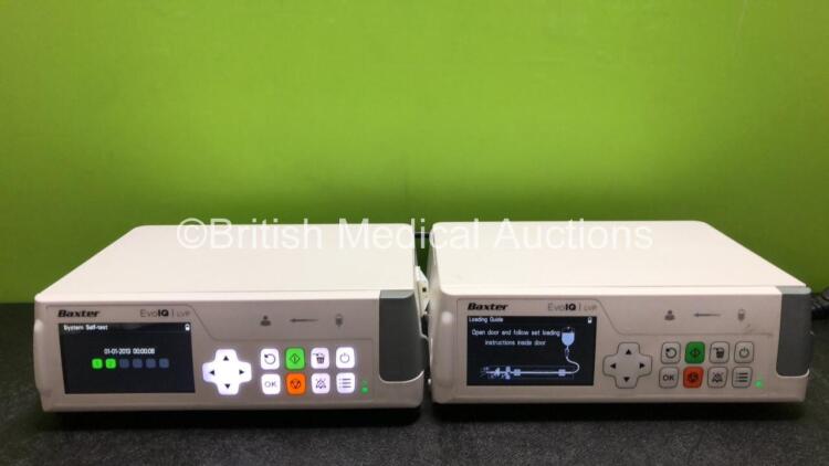 2 x Baxter EvoIQ LVP Infusion Pumps *Mfd 2020* (Both Power Up)