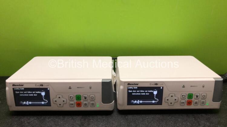 2 x Baxter EvoIQ LVP Infusion Pumps *Mfd 2020* (Both Power Up)