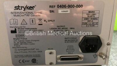 Stryker RF MultiGen Radiofrequency Generator Console Ref 0406-900-000 with 1 x Lead (Powers Up with Slight Scratches to Screen and Casing - See Photos) *SN LES6297* - 7