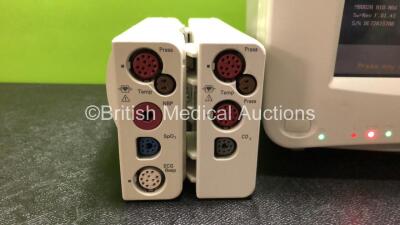 Job Lot Including 1 x Philips IntelliVue MP30 Patient Monitor (Powers Up) 1 x Philips M3001A Module with ECG, SpO2, NBP, Temp and Press Options and 1 x Philips M3014A Module with CO2, Press, Temp and Press Options - 3