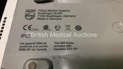 2 x Philips IntelliVue X2 Handheld Portable Patient Monitors Including ECG, SpO2, NBP, Press and Temp Options (Both Power Up with Stock Batteries, Batteries Not Included, 1 x Damage to Casing - See Photos) - 8