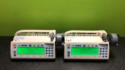 2 x Smiths Medfusion 3500 Syringe Pumps Version V3.0.6 (Both Power Up)