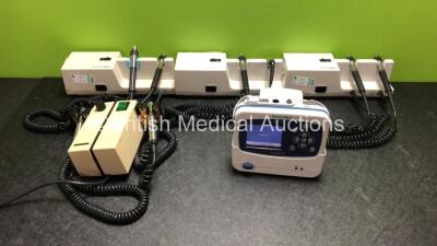 Job Lot Including 3 x Welch Allyn 767 Series Wall Mounted Transformers (1 x Damage to Cables - See Photos) 1 x Welch Allyn Model 74716 Wall Mounted Transformer and 1 x Welch Allyn Propaq LT Monitor with Docking Station (Powers Up)