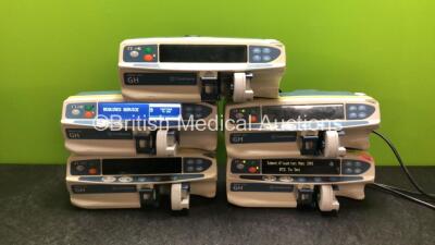 5 x Carefusion Alaris Plus GH Syringe Pumps (2 Power Up with Fault, 3 No Power) *SN 200004303, 800281427, 800281410, 800282059, 800281450*