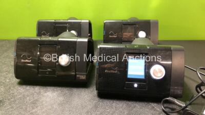 4 x ResMed Airsense 10 Autoset CPAP Units with 1 x AC Power Supply (All Power Up)