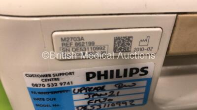 2 x Philips Avalon FM20 Fetal Monitors on Stands (Both Power Up) - 3