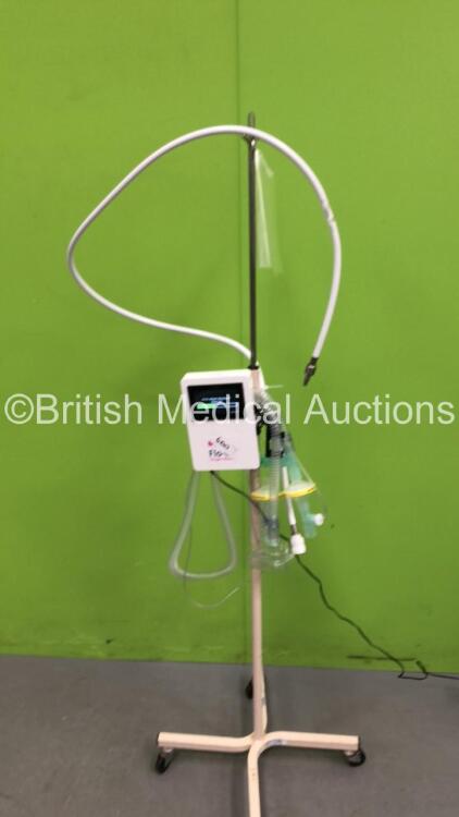 Oxford Optromix Flo-Ox Oxygen Monitor on Stand with Hose (Powers Up) *S/N 290437*