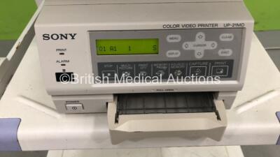 Olympus Stack Trolley with Sony UP-21MD Colour Video Printer (Powers Up) - 3