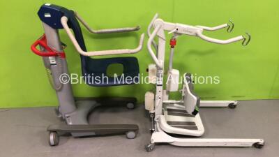 1 x Arjo Alenti Patient Hoist with Controller and 1 x Liko Sabina Patient Hoist with Controller (Both No Power) *405098*