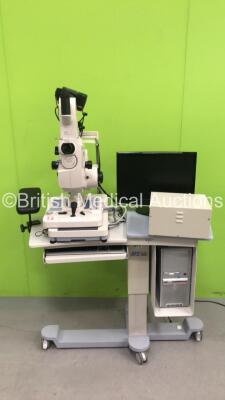 TopCon TRC-50DX Retinal Camera on Motorized Table with PC and Monitor (Powers Up - HDD REMOVED) ***IR771***