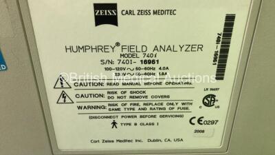 Zeiss Humphrey Field Analyzer Model 740i Rev 4.2 on Motorized Table (Powers Up) ***IR583*** - 5